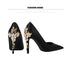 Elegant Crystal-Embellished Silk Pointed Toe Pumps for Women - Luxurious High Heels Perfect for Bridal and Evening Wear, Sexy Dress Shoes with Thin Heels